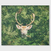 BREEDTE EN WIT-DEER, OVERGELEID DOOR GROENE PLANTE CADEAUPAPIER (Vlak)