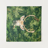 BREEDTE EN WIT-DEER, OVERGELEID DOOR GROENE PLANTE WANDKLEED (Voorkant (horizontaal))