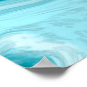 Breedte in, blauw oceaangolven blauw maken poster (Hoek)
