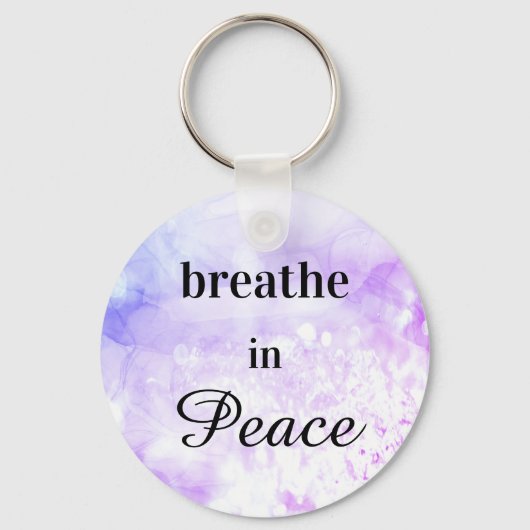 *~* Breedte in Peace Ombre Pink Paarse Waterverf Sleutelhanger (Voorkant)