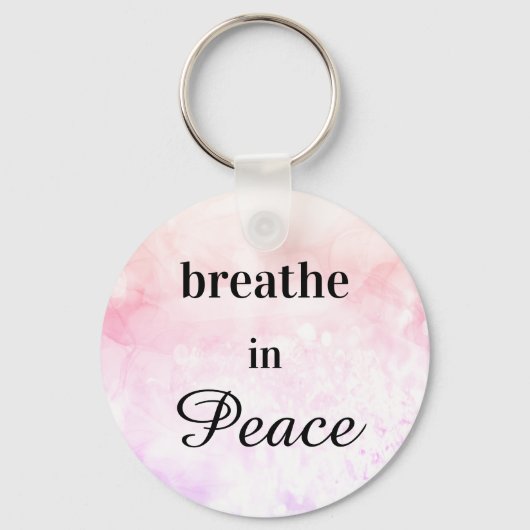 *~* Breedte in Peace Ombre Pink Waterverf Sleutelhanger (Voorkant)