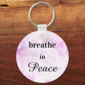 *~* Breedte in Waterverf voor Vredesroze lavendel Sleutelhanger (Voorkant)