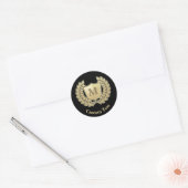 Breedte met schild ronde sticker (Envelop)