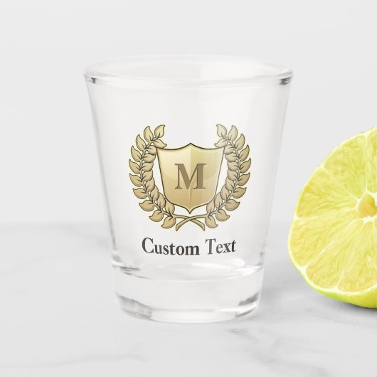 Breedte met schild shot glas (Voorkant)