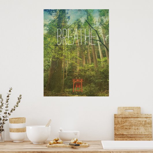 Breedte Natuur van de Shin Shrine Forest Trees Poster (Keuken)