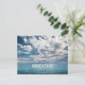 Breedte op Turquoise Ocean met Clouds Briefkaart (Staand voorkant)