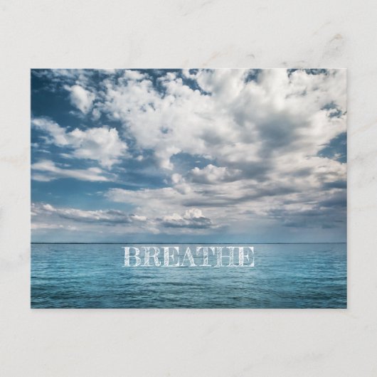 Breedte op Turquoise Ocean met Clouds Briefkaart (Voorkant)