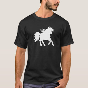 Breedte Stallion met golfstok in zonnepaarden T-shirt