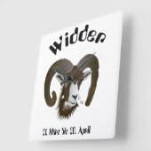 Breedte - Sternzeichen Uhr Vierkante Klok (Hoek)