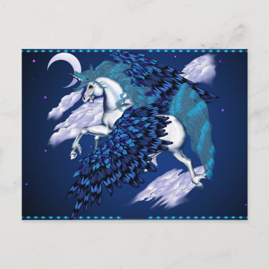 Breedte Unicorn Post Card Briefkaart (Voorkant)