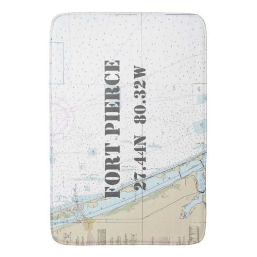 breedtediagram nautische Fort Pierce FL Badmat (Voorkant Verticaal)