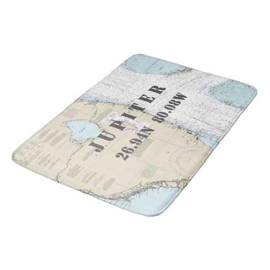 breedtediagram van nautische Jupiter-vlieglengte Badmat (Gekanteld)