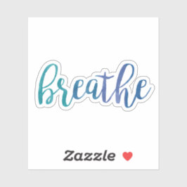 Breedtegraad Blauwe Waterverf Inspirerend Yoga Sticker