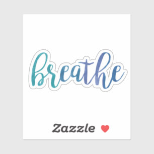 Breedtegraad Blauwe Waterverf Inspirerend Yoga Sticker