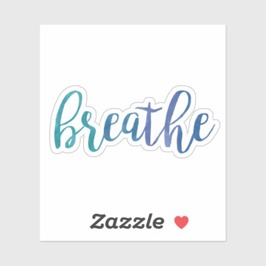 Breedtegraad Blauwe Waterverf Inspirerend Yoga Sticker (Vel)