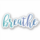 Breedtegraad Blauwe Waterverf Inspirerend Yoga Sticker (Voorkant)