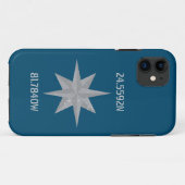 Breedtegraad en lengtegraad met Nautical Compass P Case-Mate iPhone Case (Achterkant (horizontaal))