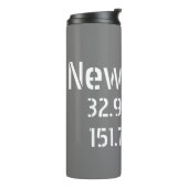 Breedtegraad en lengtegraad van Newcastle NSW Thermosbeker (Gedraaid links)
