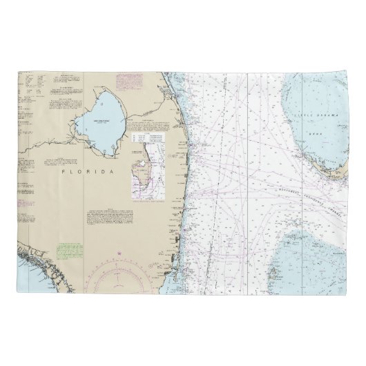 Breedtegraad Lengtegraad Zuid-Florida Nautische ka Kussensloop (Achterkant)