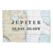 Breedtegraad Lengtegraad Zuid-Florida Nautische ka Kussensloop (Voorkant)