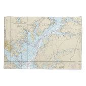 Breedtegraad voor de MD Nautical Chart Kussensloop (Achterkant)