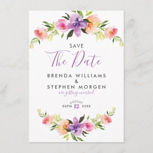 Breedtegraad voor pasteelkleuren save the date (Voorkant)