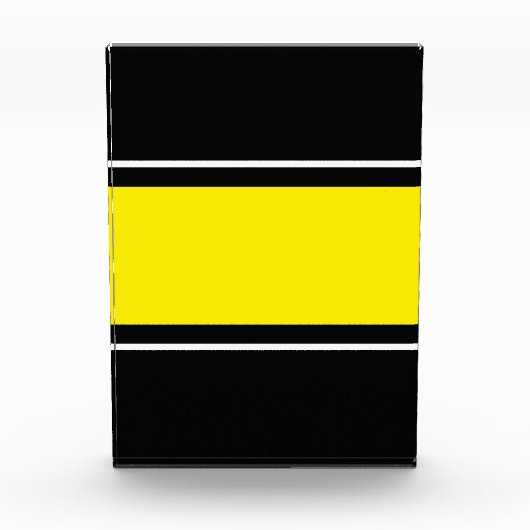 Breedtegraadige gele zwarte witte horizontale stre fotoblokken (Voorkant)