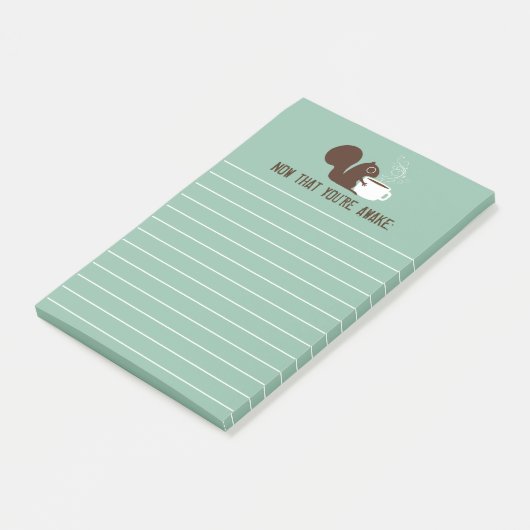 Breedtegraaltje Coffee Lover Cute Lijnpapier Post-it® Notes (Schuin)