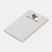 Breedtegraaltje koffie gelinkt met papier post-it® notes (Schuin)