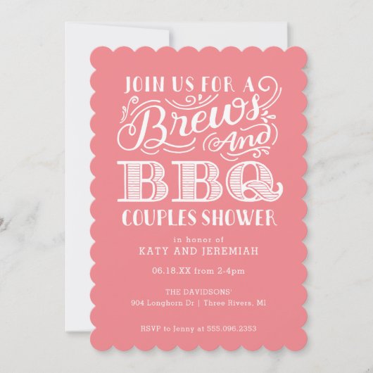 Breedten en BBQ-stellen schoeisel in roze uitnodig Kaart (Voorkant)