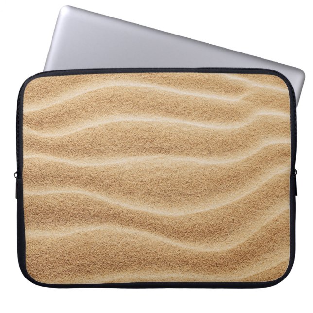 BREEDZAND MET SCHADUW VAN DE PERSOON LAPTOP SLEEVE (Voorkant)