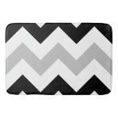 Breedzigzag Patroon Zwart, grijs en wit Badmat (Voorkant)