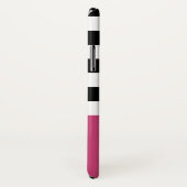 Breedzwarte horizontale strepen donkerroze naam Da Case-Mate iPhone Case (Achterkant / rechts)