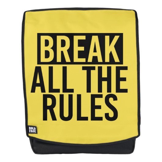 Breek alle regels rugtassen (Voorkant)