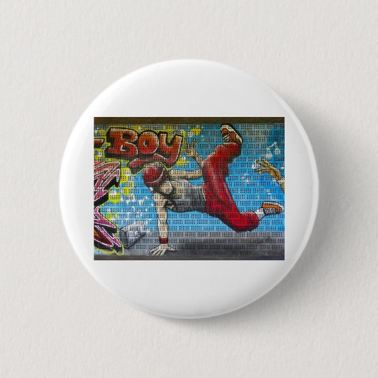 Breek dansergraffiti! ronde button 5,7 cm (Voorkant)