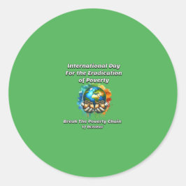 Breek de armoedeketen ronde sticker