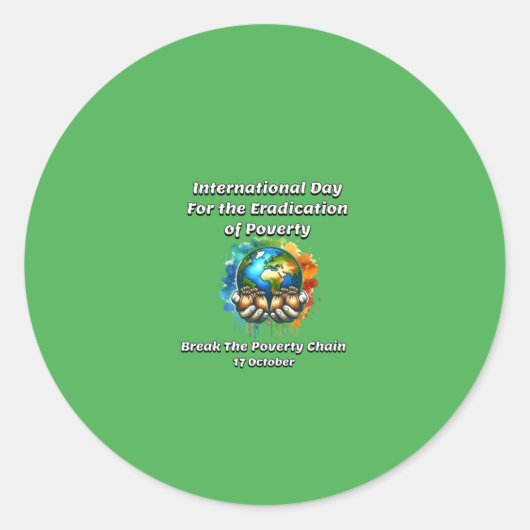 Breek de armoedeketen ronde sticker (Voorkant)