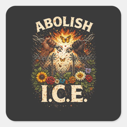 Breek de Ketens Vierkante Sticker (Voorkant)