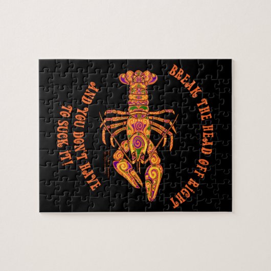 Breek de Pozzle van het hoofd van de kreeft Legpuzzel (Horizontaal)