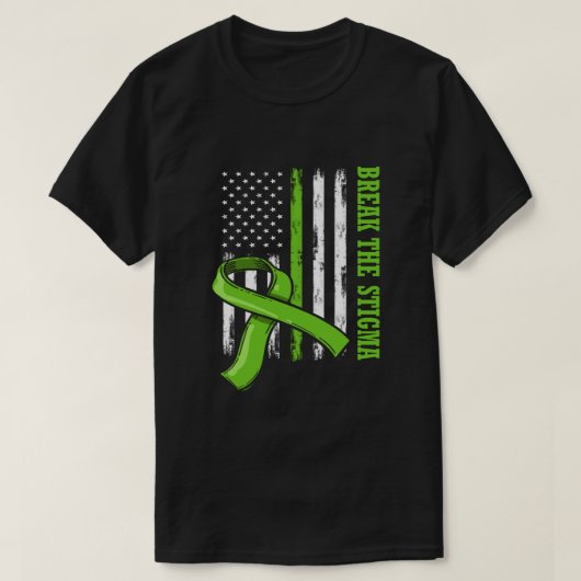 Breek de Stigma American Flag Mental Health Aware T-shirt (Design voorkant)