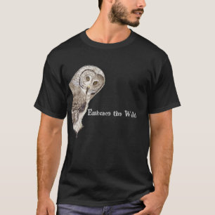 Breek de Wilde Citaat Funny Owl Art in T-shirt