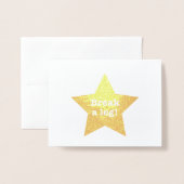 Breek een been - wens een performer veel succes op folie kaarten (Voorkant met envelop)