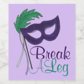 Breek een Beendrama-masker bij opening nacht theat Wijn Etiket (Enkel label)