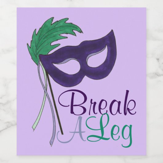 Breek een Beendrama-masker bij opening nacht theat Wijn Etiket (Enkel label)