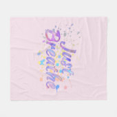 Breek gewoon de Waterverf roze move Aqua Blue Fleece Deken (Voorkant (Horizontaal))