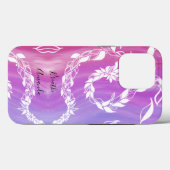 Breek het Abstracte bladontwerp op de roze achterg Case-Mate iPhone Case (Achterkant (horizontaal))