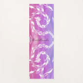 Breek het Abstracte bladontwerp op de roze achterg Yogamat (Voorkant)