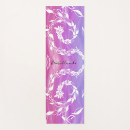 Breek het Abstracte bladontwerp op de roze achterg Yogamat