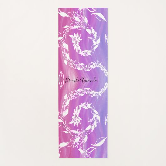 Breek het Abstracte bladontwerp op de roze achterg Yogamat (Voorkant)