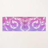 Breek het Abstracte bladontwerp op de roze achterg Yogamat (Voorkant (horizontaal))